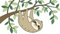 Sleeping Sloth Vector Illustration, Peaceful Jungle Life, vector design Generative AI Royalty Free Stock Photo