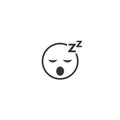 Sleeping Smile Face Sleep Emoji Emotion Icon Flat Vector Illustration Royalty Free Stock Photo