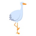 Sleeping stork icon, cartoon style