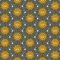 Sleeping Sun Moon And Stars Celestial Pattern Royalty Free Stock Photo
