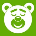 Sleeping teddy bear icon green