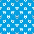 Sleeping teddy bear pattern seamless blue Royalty Free Stock Photo