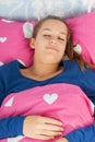 Sleeping teen girl