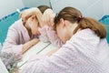 Sleeping teen girl with a toothbrush in hands