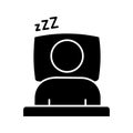Sleeping time glyph icon