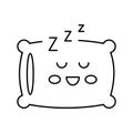 sleeping time kindergarten line icon vector illustration