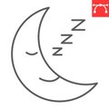 Sleeping time line icon