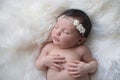 Sleeping Newborn Baby Girl