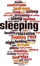 Sleeping word cloud Royalty Free Stock Photo