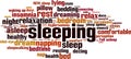 Sleeping word cloud Royalty Free Stock Photo