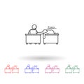 Sleeping at the work multi color icon. Simple thin line, outline vector of colleague and business partners icons for ui and ux,