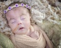 Sleeping three month old with feeding tube