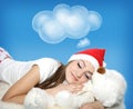 Sleeping young girl with teddy bear Royalty Free Stock Photo