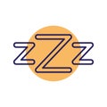 Sleeping zzz letters line style icon vector design