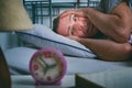 Sleepless Man In Bed Royalty Free Stock Photo