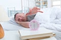 Sleepless Man In Bed Royalty Free Stock Photo