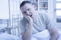 Sleepless Man In Bed Royalty Free Stock Photo
