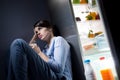 Sleepless woman having a glass of milk Royalty Free Stock Photo