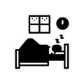 Black solid icon for Sleeps, slumber and somnolence Royalty Free Stock Photo