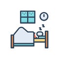 Color illustration icon for Sleeps, slumber and somnolence Royalty Free Stock Photo