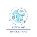 Sleeptalking turquoise concept icon Royalty Free Stock Photo