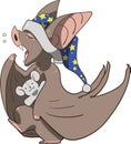 Sleepy bat with teddy bear preparing for bed Royalty Free Stock Photo