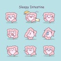 Sleepy cartoon intestine set