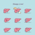 Sleepy cartoon liver set