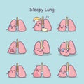 Sleepy cartoon lung set