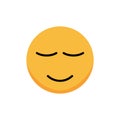 Sleepy emoticon. Smiley icon. Cartoon emoji. Vector