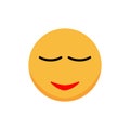 Sleepy emoticon. Smiley icon. Cartoon emoji. Vector