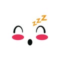 Isolated kawaii sleepy face cartoon vector design