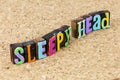 Sleepy head wake up good night morning love romance family life Royalty Free Stock Photo