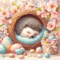 A sleepy hedgehog emerges from its burrow to find a treasure trove of Easter treats