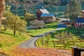 Sleepy Hollow Farm at sunny autumn day in Woodstock, Vermont,