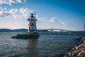 Sleepy Hollow Lighthouse, on the Hudson River in Tarrytown, New York