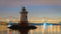 Sleepy Hollow Lighthouse at night Royalty Free Stock Photo