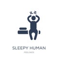 sleepy human icon. Trendy flat vector sleepy human icon on white Royalty Free Stock Photo