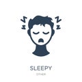 sleepy icon in trendy design style. sleepy icon isolated on white background. sleepy vector icon simple and modern flat symbol for