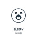 sleepy icon vector from classics collection. Thin line sleepy outline icon vector illustration. Linear symbol