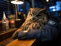 Sleepy owl guards with mini flashlight