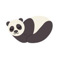 Sleepy panda image isolated on white background. Vector illustration. Cute design element for decoration.