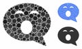 Sleepy Smiley Message Mosaic Icon of Circle Dots