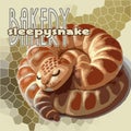 sleepysnake bakery poster Royalty Free Stock Photo