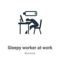 Sleepy worker at work vector icon on white background. Flat vector sleepy worker at work icon symbol sign from modern business