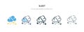 Sleet icon in different style vector illustration. two colored and black sleet vector icons designed in filled, outline, line and