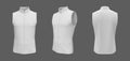 Sleeveless cycling jersey mockup in front, side and back Royalty Free Stock Photo