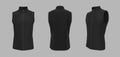 Sleeveless cycling jersey mockup in front, side and back Royalty Free Stock Photo