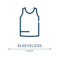 Sleeveless icon. Linear vector illustration from summer collection. Outline sleeveless icon vector. Thin line symbol for use on