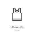 Sleeveless icon vector from fashion collection. Thin line Sleeveless outline icon vector illustration. Outline, thin line